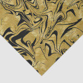 Geel goud en zwart Elegant Glam Marble Swirl Tissuepapier (Detail)