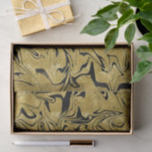 Geel goud en zwart Elegant Glam Marble Swirl Tissuepapier (Geschenk)