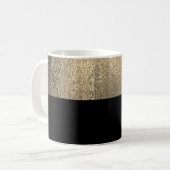 Geel Goud en Zwart Elegante Naam Koffiemok (Voorkant links)