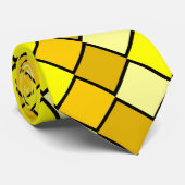 Geel, goud en zwart Gecontroleerde Necktie Stropdas (Opgerold)