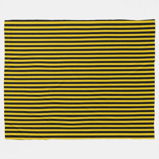 Geel goud en zwart gestreept fleece deken (Voorkant (Horizontaal))