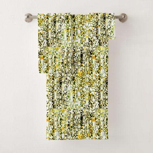 Geel goud- en zwarte Cheetah-handdoekset Bad Handdoek (Insitu)