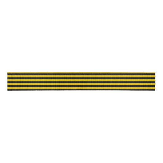 Geel goud en zwarte strips grosgrain lint (Voorkant)