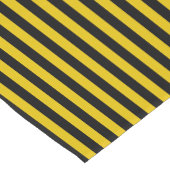 Geel goud en zwarte strips korte tafelloper (Hoek)