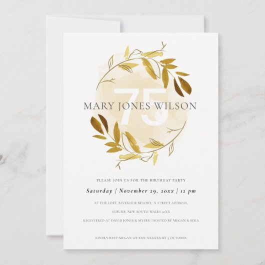 GEEL GOUD FAUNA WREATH ELKE 75 MILJOEN JAAR KAART (Voorkant)