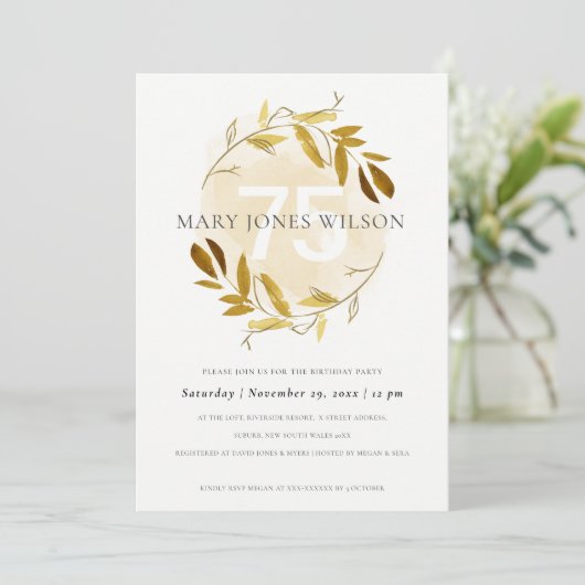 GEEL GOUD FAUNA WREATH ELKE 75 MILJOEN JAAR KAART (Staand voorkant)