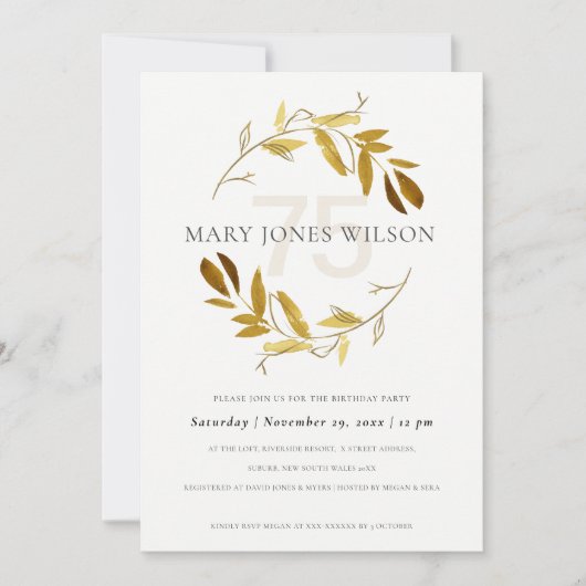 GEEL GOUD FAUNA WREATH ELKE 75 MILJOEN JAAR KAART (Voorkant)