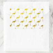 Geel goud Flamingo Faux Metallic Foil Tropical Rechthoekige Sticker (Tas)