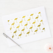 Geel goud Flamingo Faux Metallic Foil Tropical Rechthoekige Sticker (Envelop)