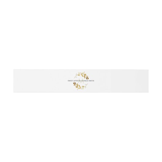 GEEL GOUD FOLIAGE WATERVERF WREATH MONOGRAM UITNODIGINGEN WIKKEL (Vlak)