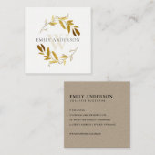 GEEL GOUD FOLIAGE WATERVERF WREATS PROFESSIONAL VIERKANTE VISITEKAARTJE (Voorkant / Achterkant)