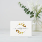 GEEL GOUD FOLIAGE WREATH WEDDING GOED WISSEN INFORMATIEKAARTJE (Staand voorkant)