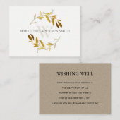 GEEL GOUD FOLIAGE WREATH WEDDING GOED WISSEN INFORMATIEKAARTJE (Voorkant / Achterkant)