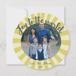Geel Goud Foto Kerst Kaart Joy to the World
