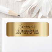 geel goud Geborsteld Metaal Script  Adres Etiket (Insitu)