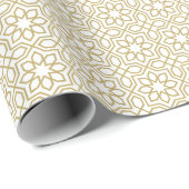 Geel Goud Geometrisch Wit Cadeaupapier (Rol Hoek)