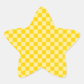 Geel Goud Geruit Ster Sticker (Voorkant)