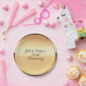 Geel Goud Glans Gepersonaliseerde Custom Party Papieren Bordje (Feest)