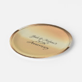 Geel Goud Glans Gepersonaliseerde Custom Party Papieren Bordje (Gekanteld)