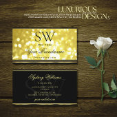 Geel goud Glitter Black Monogram Golden Decor Visitekaartje
