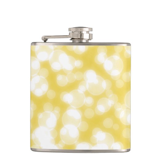 Geel goud Glitter Faux folie Confetti Heupfles (Voorkant)
