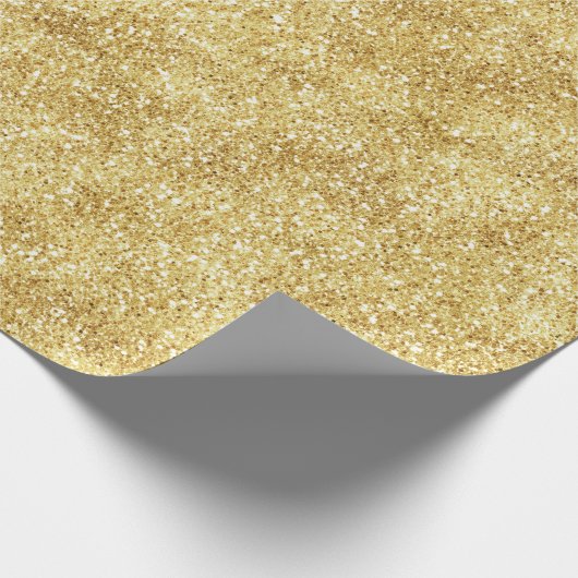 Geel Goud Glitter Glitz Eenhoorn Sparkle Cadeaupapier (Hoek)