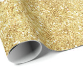 Geel Goud Glitter Glitz Eenhoorn Sparkle Cadeaupapier (Rol Hoek)