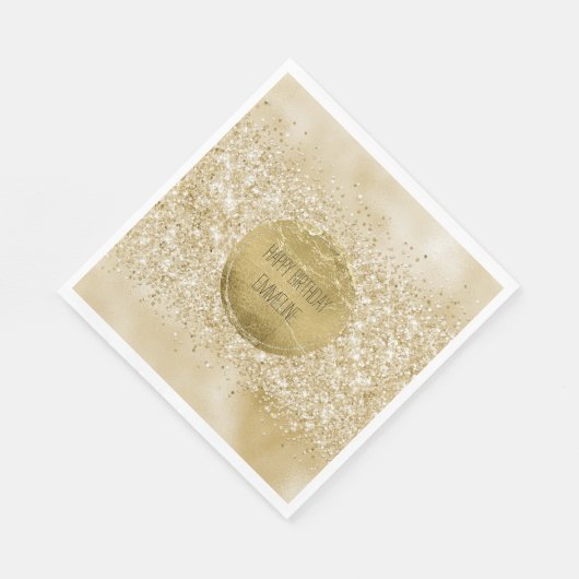 Geel goud Glitzy Glitter Servet (Hoek)