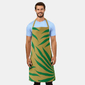 geel goud Groen Leaf Tribal Afrika Schort (Gedragen)