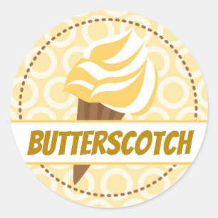 Geel Goud Ice Cream Circle Label