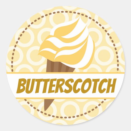 Geel Goud Ice Cream Circle Label (Voorkant)