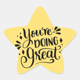 Geel Goud Je doet het Geweldig Studentenbeloning Ster Sticker