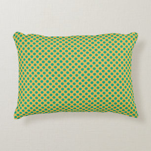 Geel goud met Emerald Green Polka Dots STaylor Accent Kussen