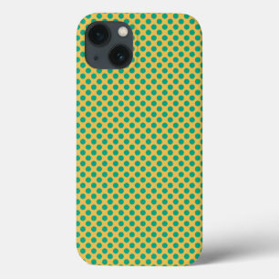 Geel goud met Emerald Green Polka Dots STaylor Case-Mate iPhone Case
