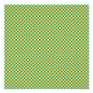 Geel goud met Emerald Green Polka Dots STaylor Foto Afdruk