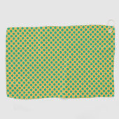 Geel goud met Emerald Green Polka Dots STaylor Golfhanddoek (Horizontaal)