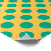Geel goud met Emerald Green Polka Dots STaylor Poster (Hoek)