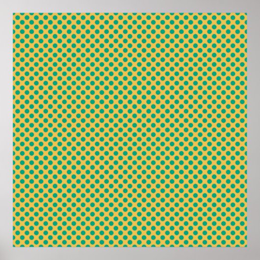 Geel goud met Emerald Green Polka Dots STaylor Poster (Voorkant)