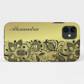 Geel Goud Metallic Design & Zwart  Kant Case-Mate iPhone Case (Achterkant (horizontaal))