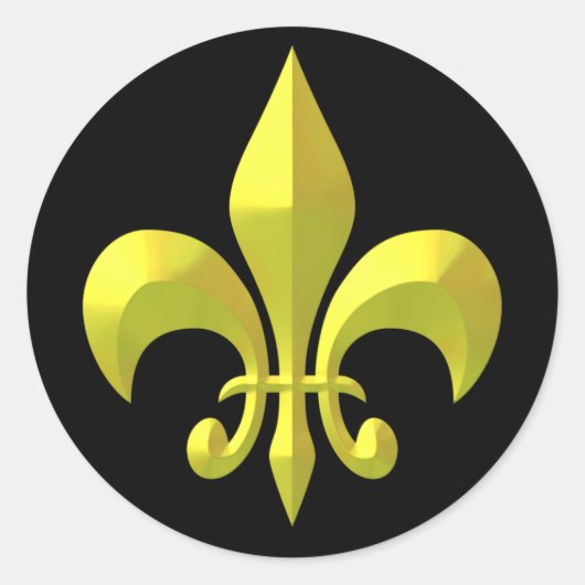 Geel Goud Metallic Ronde Sticker (Voorkant)