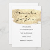 Geel goud Modern Elegant Wedding Kaart (Voorkant / Achterkant)