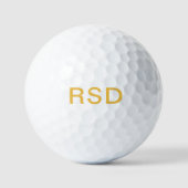 Geel Goud Monogram Initialen Gepersonaliseerd Golfballen (Voorkant)