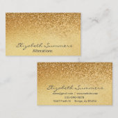 Geel Goud Ombre Glitter Metallic Folie Elegant Visitekaartje (Voorkant / Achterkant)