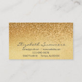 Geel Goud Ombre Glitter Metallic Folie Elegant Visitekaartje (Achterkant)