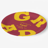 Geel goud op speciaal Afstuderen van Crimson Papieren Bordje (Gekanteld)