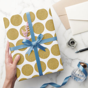 Geel Goud Polka Dots Eenvoudig Cadeaupapier