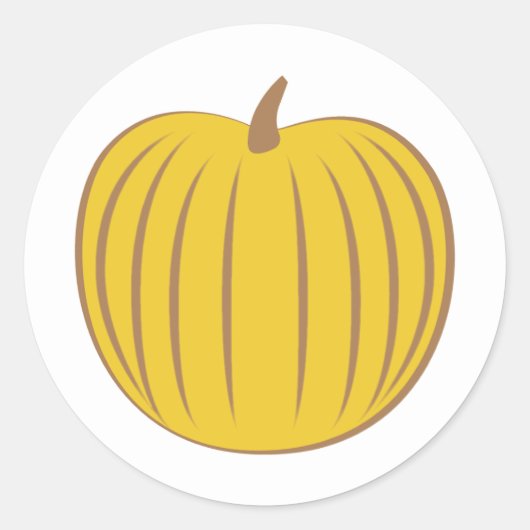 Geel Goud Pompoen Herfst Envelop Verzegeling Ronde Sticker (Voorkant)