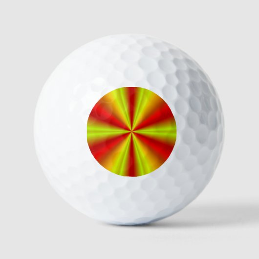Geel Goud Rode Regenboog Golfballen (Voorkant)