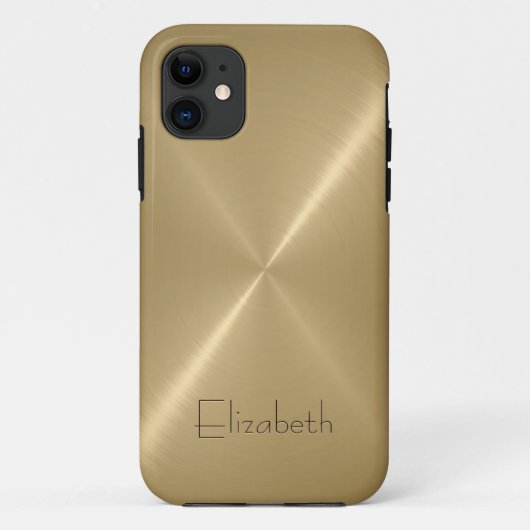 Geel goud Roestvrij staal Metaal Kijk Case-Mate iPhone Case (Achterkant)