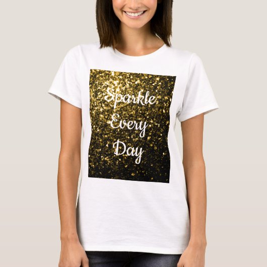Geel Goud schittert elke dag T-shirt (Voorkant)